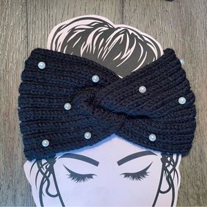 Perla‎ Crochet Knit Headband Ear Warmer Hair Band with Pearl Design